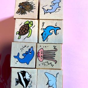 Ocean theme wooden stamps